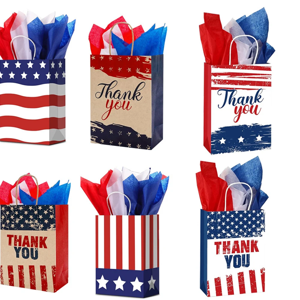 8 5/8 " Patriotic Gift Bag With Handle 1