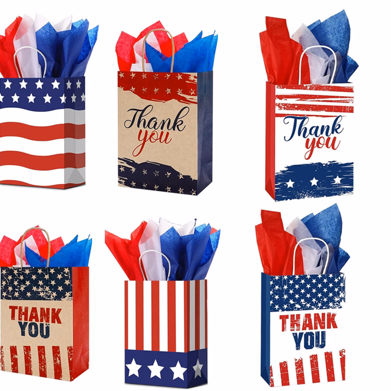 8 5/8 " Patriotic Gift Bag With Handle