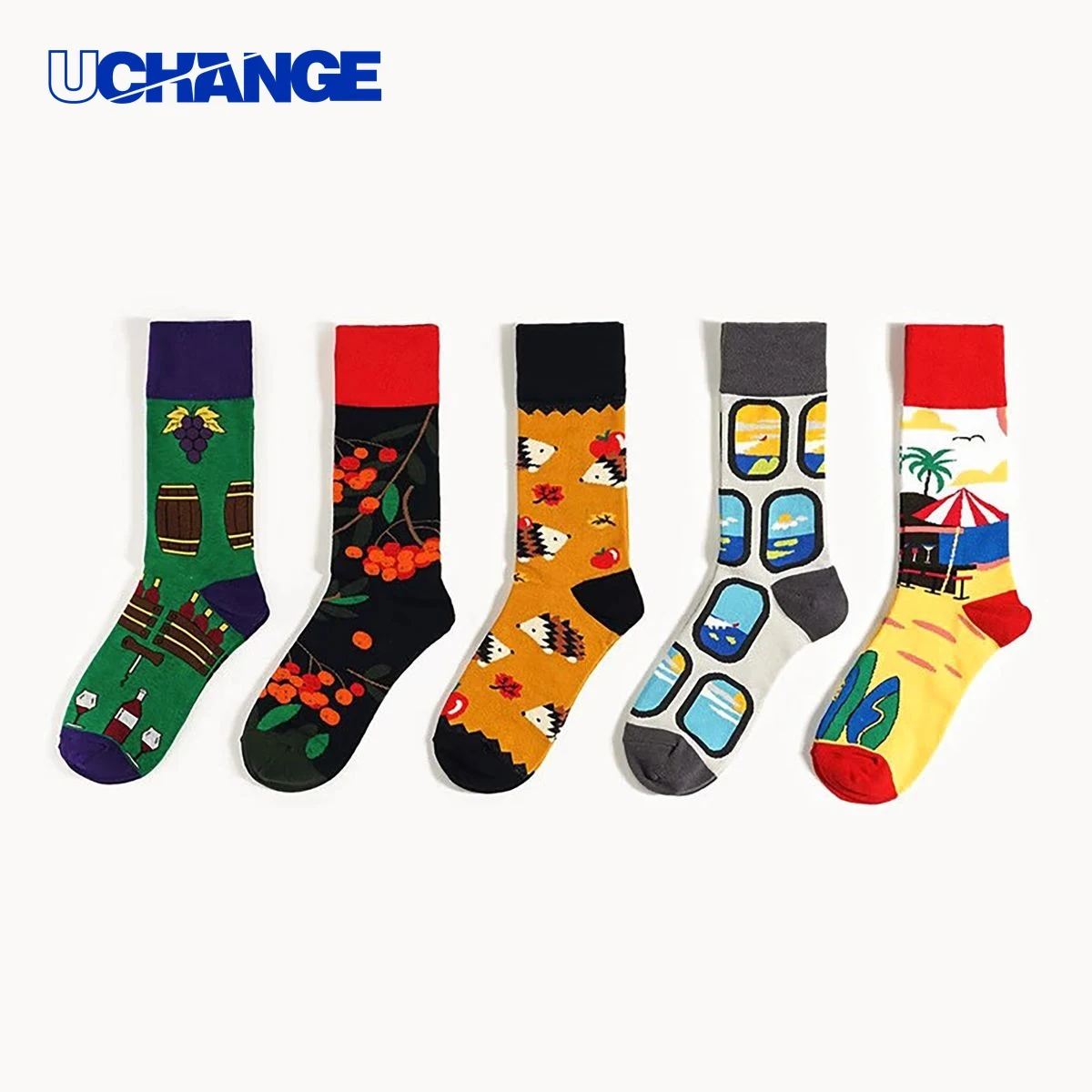 Colored Knit Cotton Socks 1
