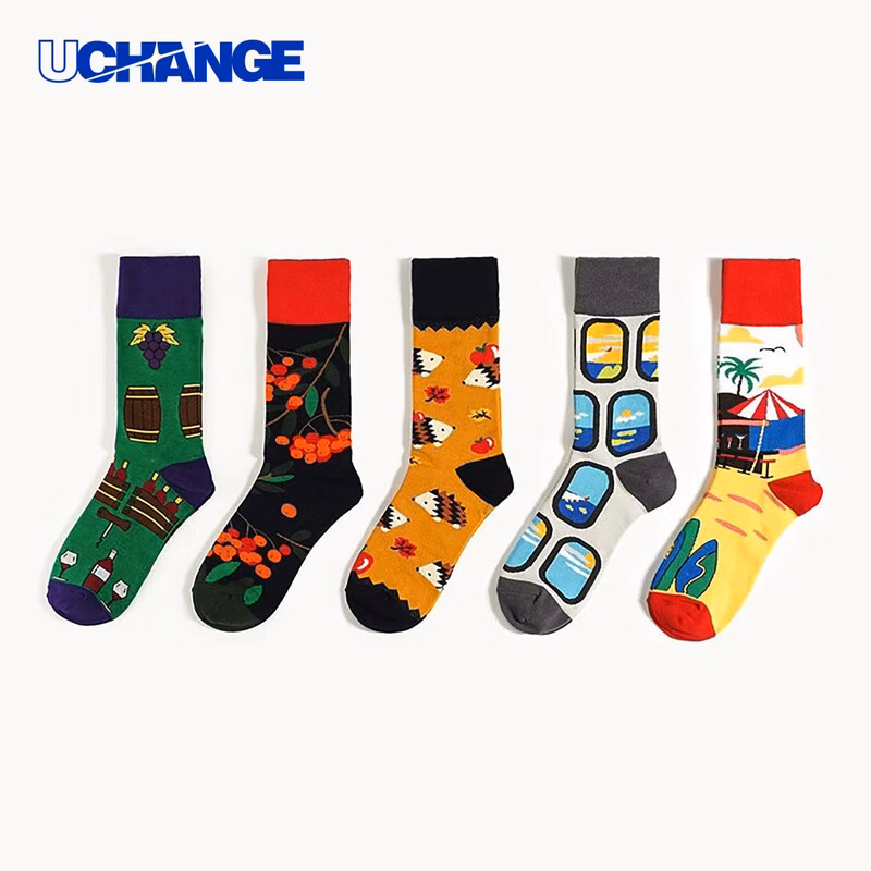 Colored Knit Cotton Socks