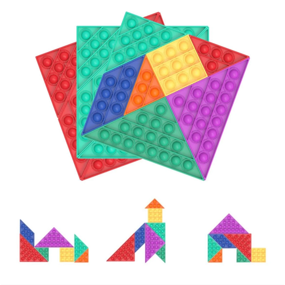 Tangram Push Pop Bubble Fidget Toy 1