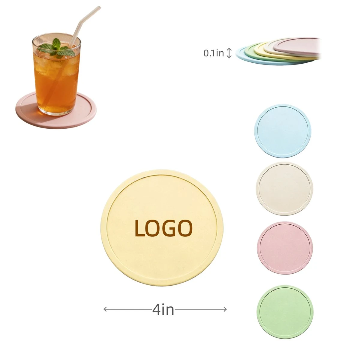 Customizable Non-Slip Heat-Resistant Silicone Coasters 1