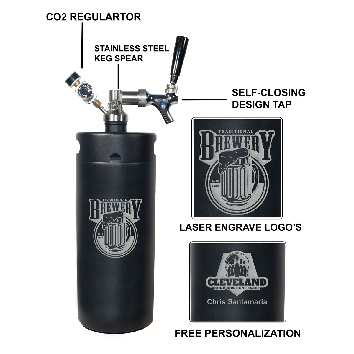 MINI KEG, custom water bottle with logo imprint 1