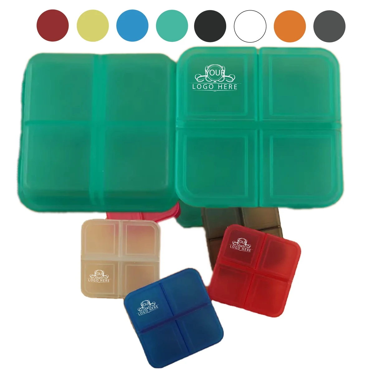 Portable 4 Compartment Pill Box 1