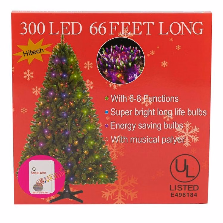 LED Christmas Light Sets - Assorted Colors 66'