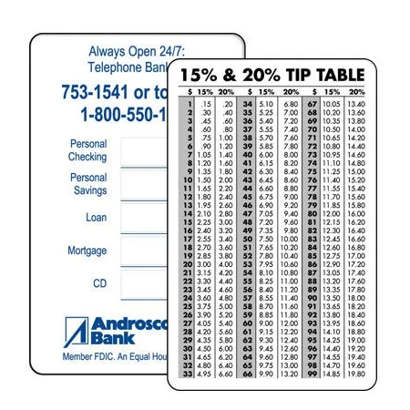 Tip Table Card 1