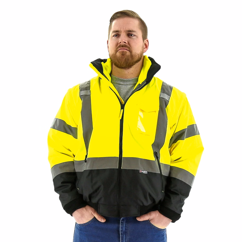 Majestic 75-1383 Hi-Viz 8-in-1 Waterproof Jacket w Hi-Viz Liner