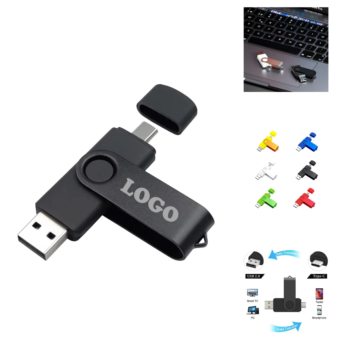 MOQ 30 pcs 32GB Reversible USB Memory Stick 1