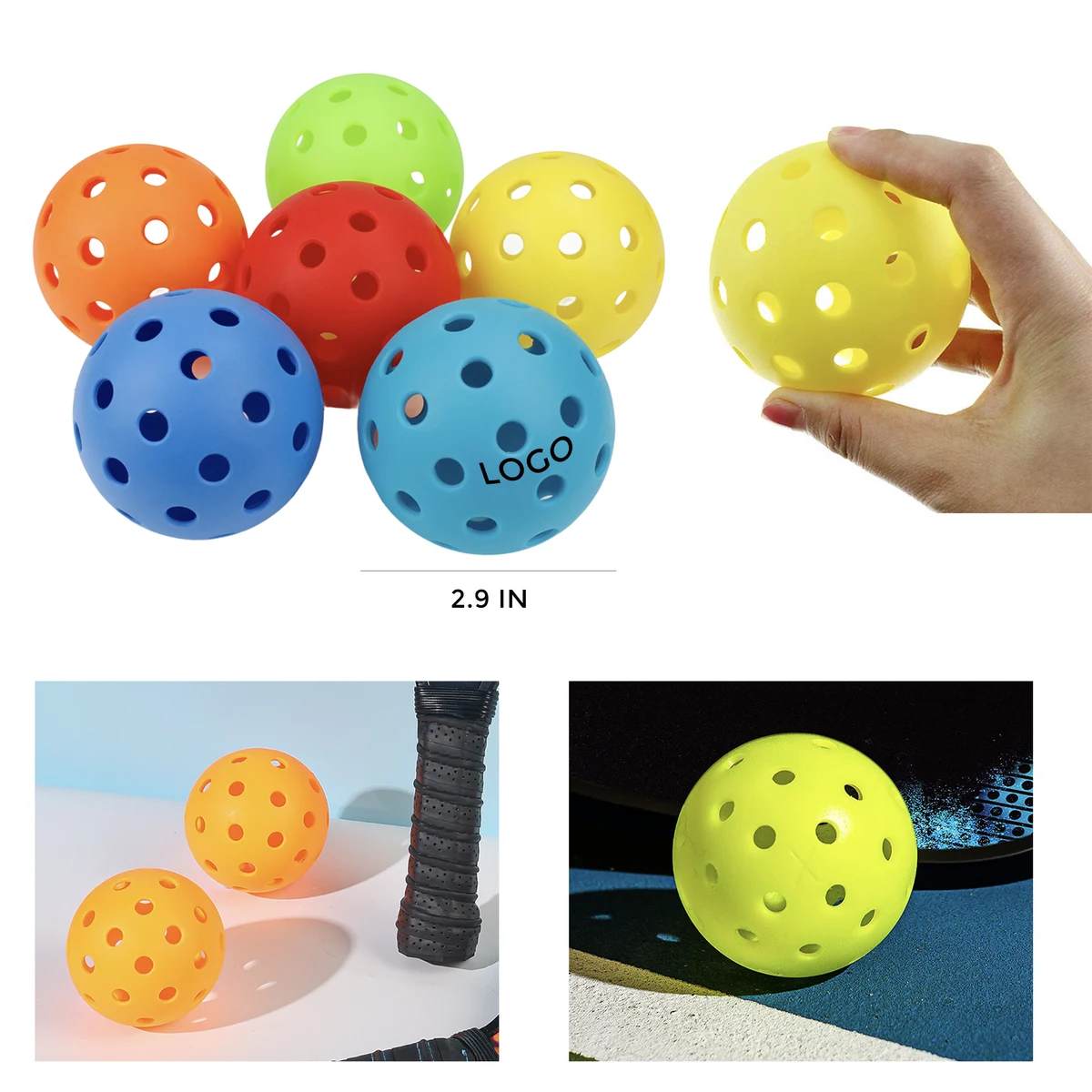 MOQ 10 PCS Durable 40 Hole Pickleball 1