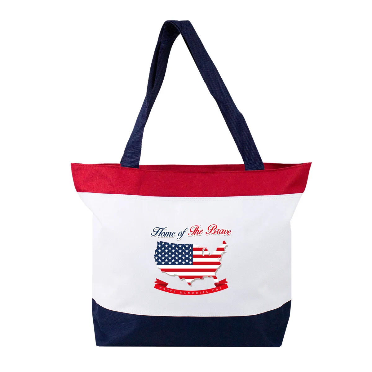 600D Polyester US Flag Jumbo Boutique Zipper Tote Bag 1