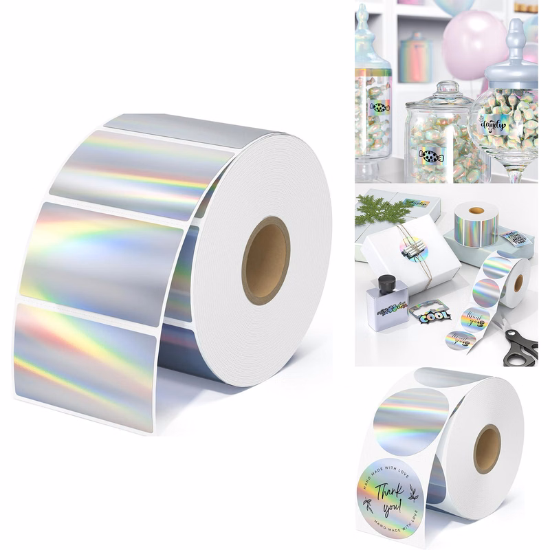 Holographic Silver Thermal Sticker Label
