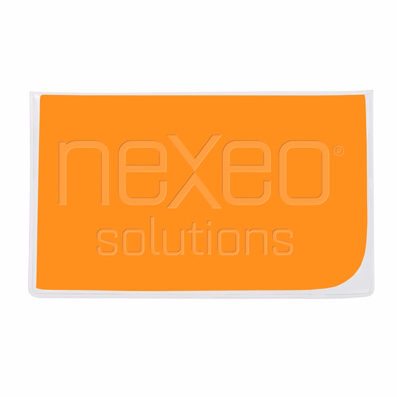 Premium 7" x 7" Debossed Microfiber Cloth in Clear Vinyl Pouch