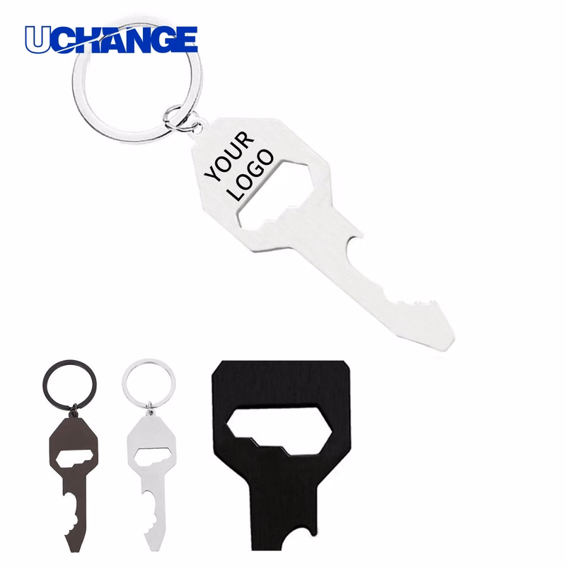 Compact Stainless Steel Bottle Opener Keychain Tool