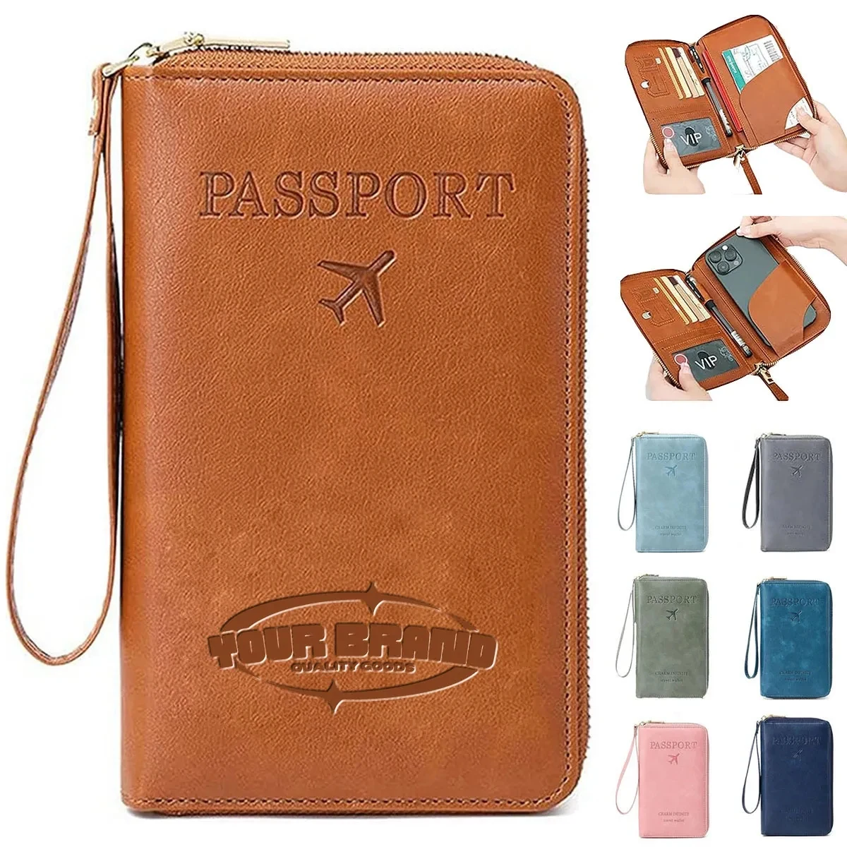 Passport ID Bag Zipper Anti-Theft Airplane Wallet 1