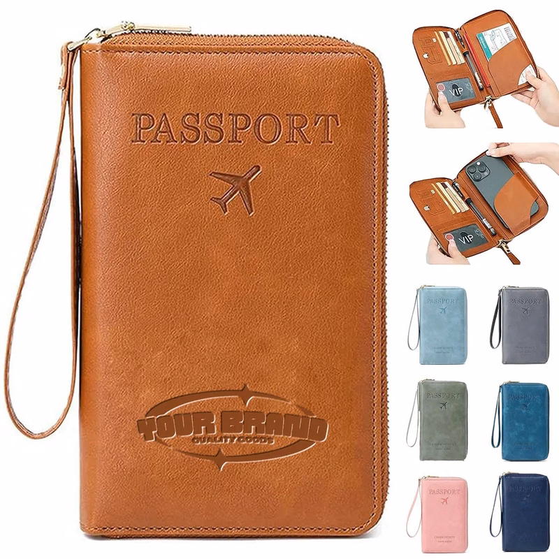 Passport ID Bag Zipper Anti-Theft Airplane Wallet