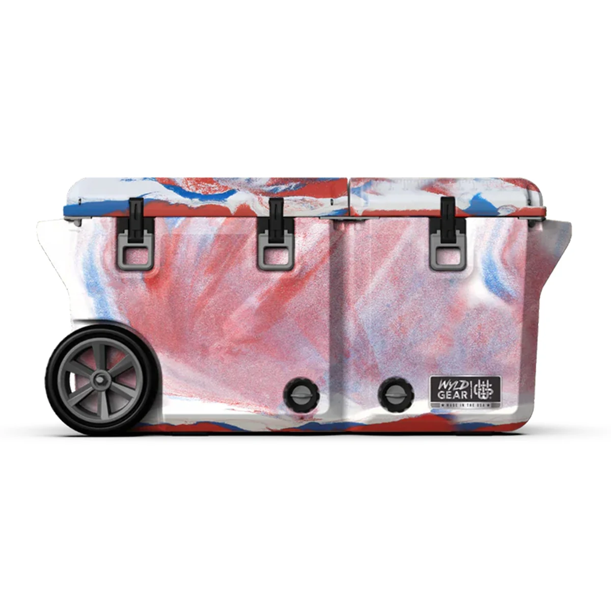 65 QT Wyld Gear® USA-Made Divided Wheeled Hard Cooler Ice Chest (19" x 40") 1