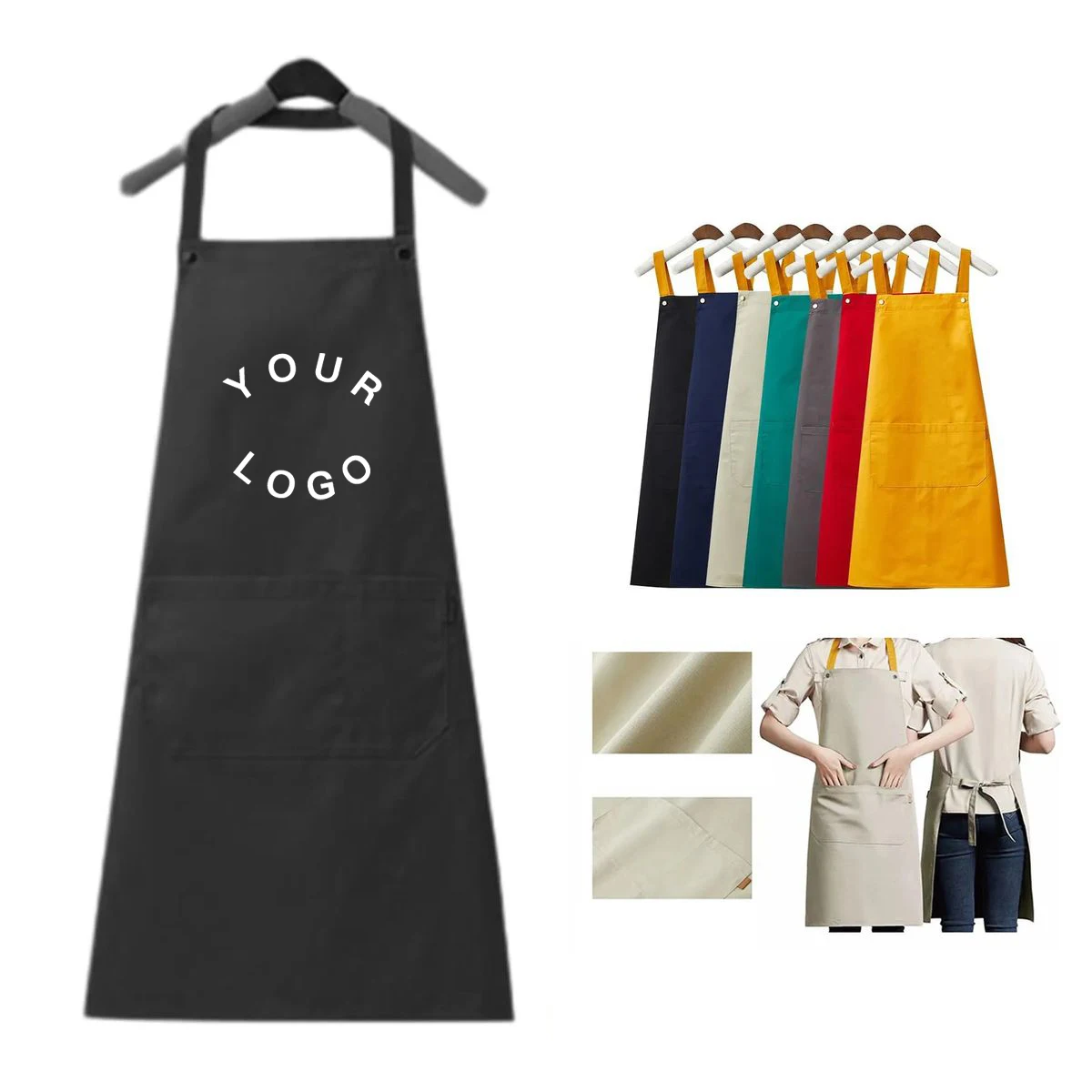Canvas Apron with Front Storage Pockets 1