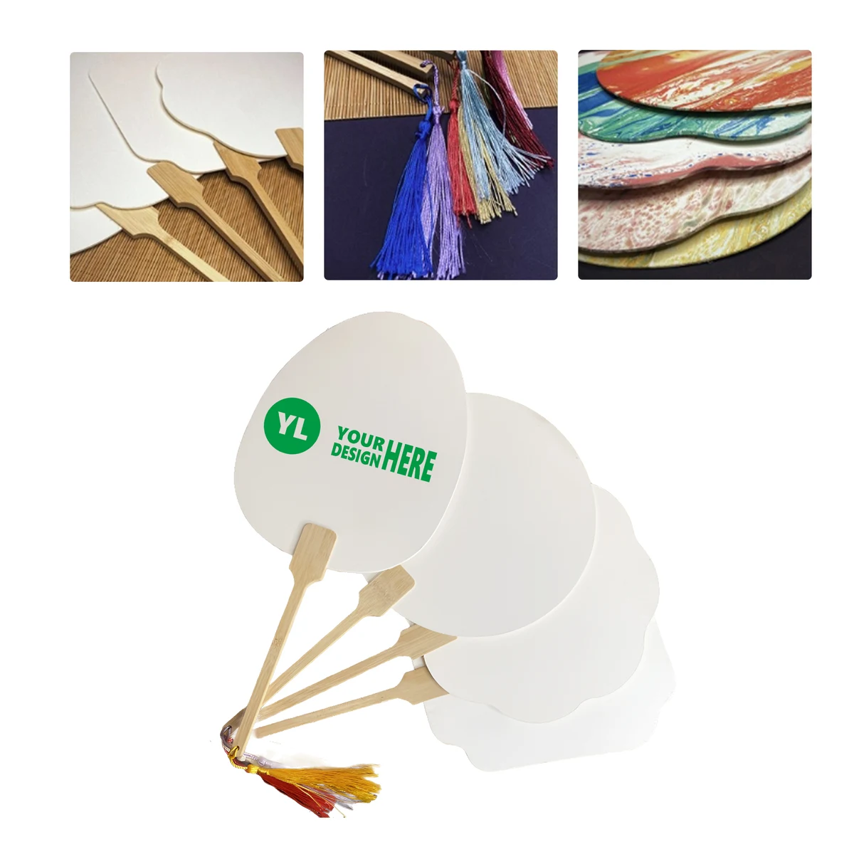 MOQ50 Personalized Blank Fan For Crafting And DIY Projects 1