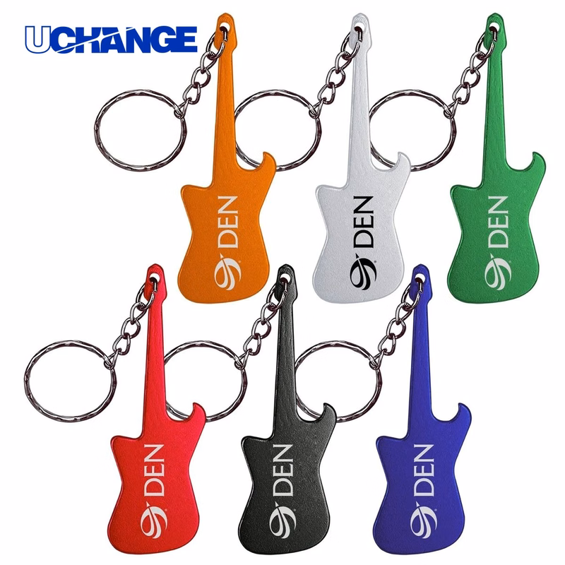 Guitar Shaped Bottle Opener Keychain Music Theme Bar Tool
