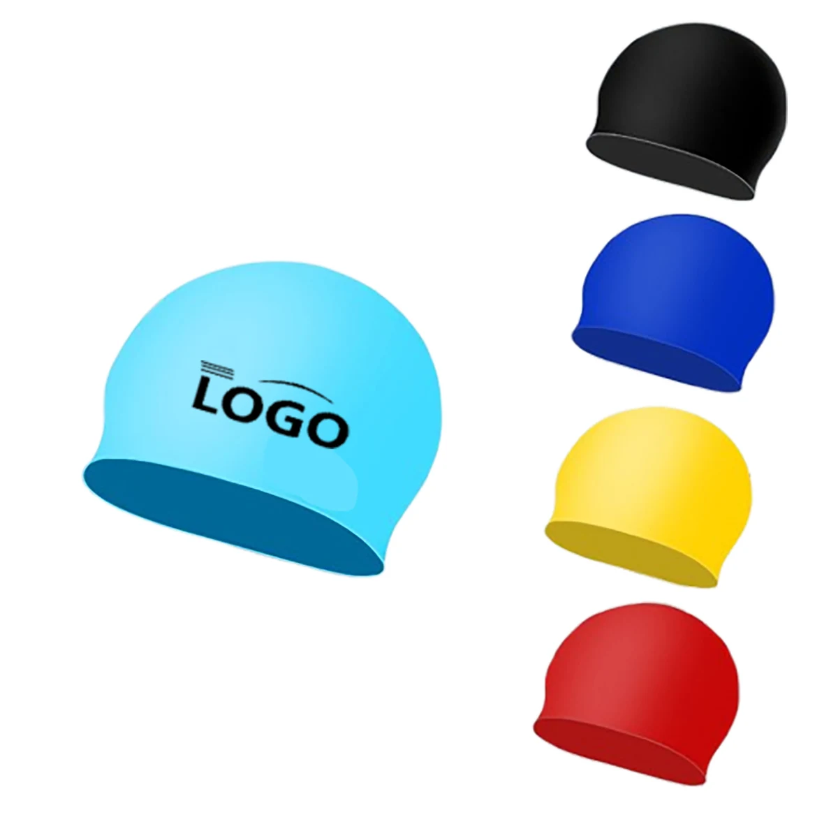 Customizable Unisex Silicone Swim Cap For Adults 1