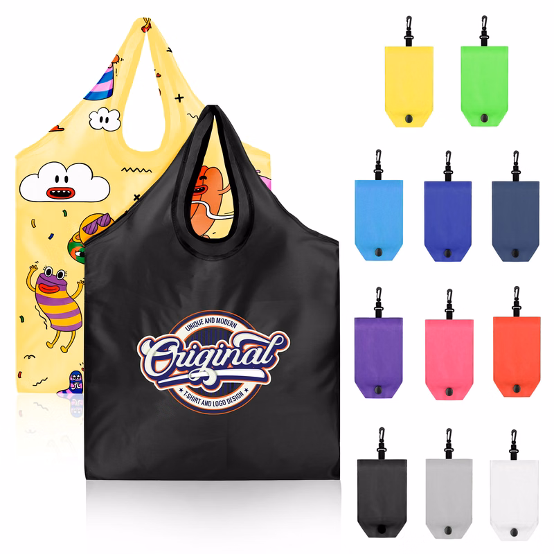 Reusable Fold-Up Shopping Tote Bag (14.96"W X 22.83" H)