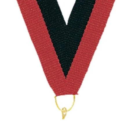 0.875" x 30" Black Red Snap Clip Stock Ribbon 1