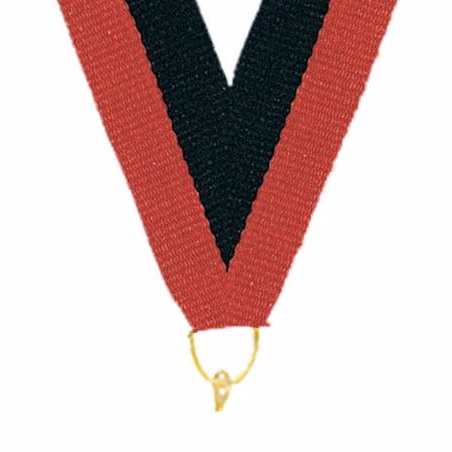 0.875" x 30" Black Red Snap Clip Stock Ribbon