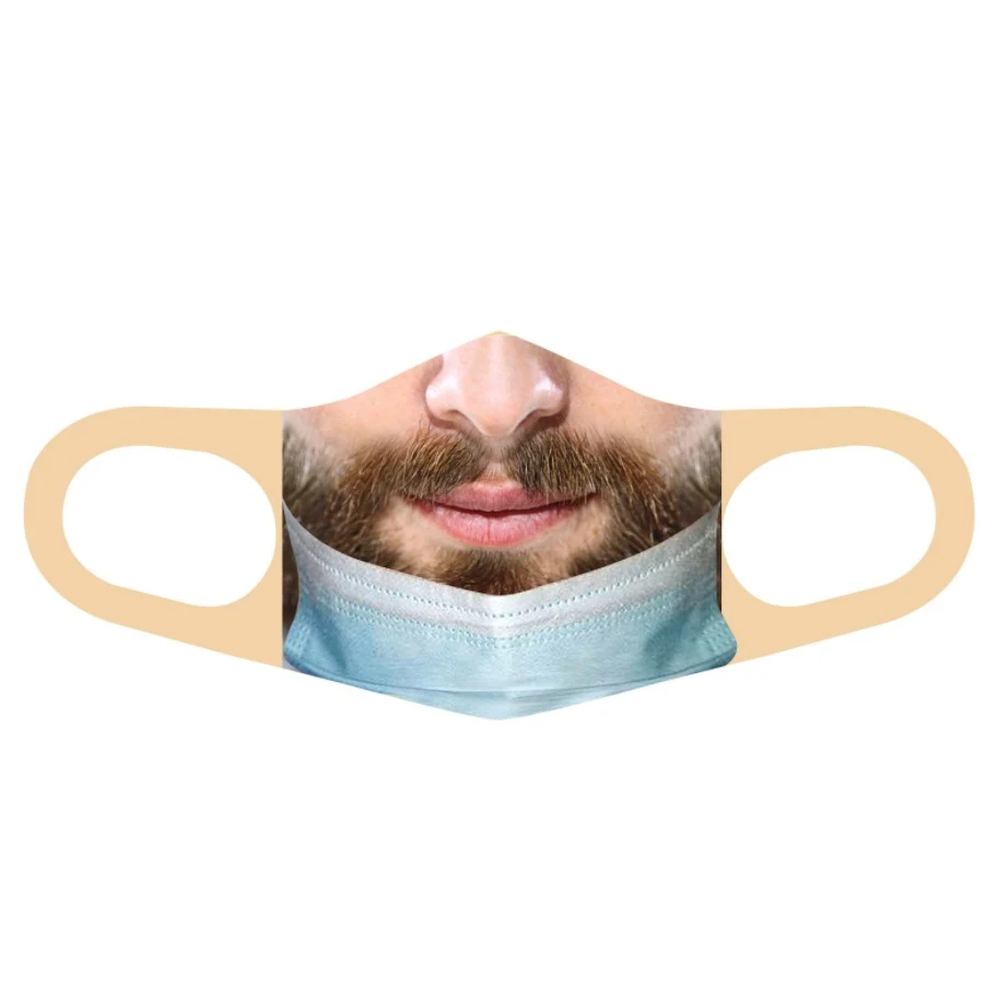 Funny Face Mask Reusable Adult Athletic Stretch Fabric 1