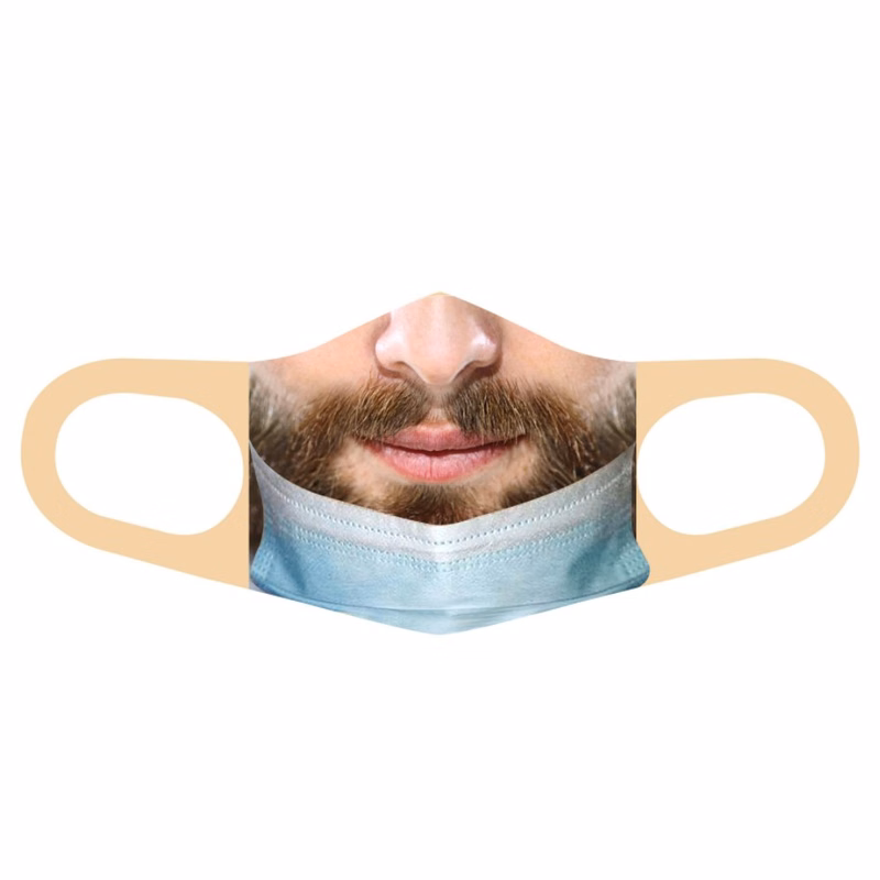 Funny Face Mask Reusable Adult Athletic Stretch Fabric