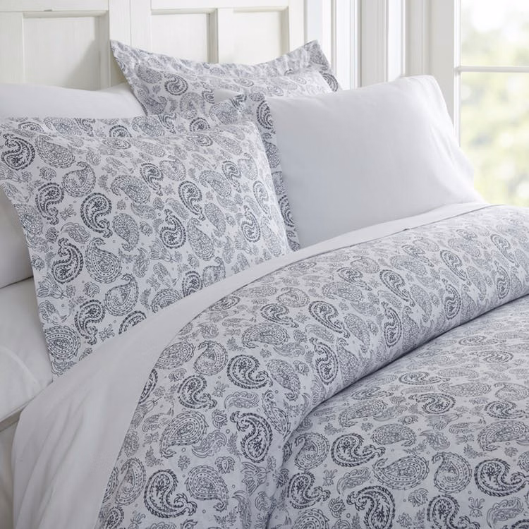 Bed Sheet Sets - Navy Paisley Full 4 Piece