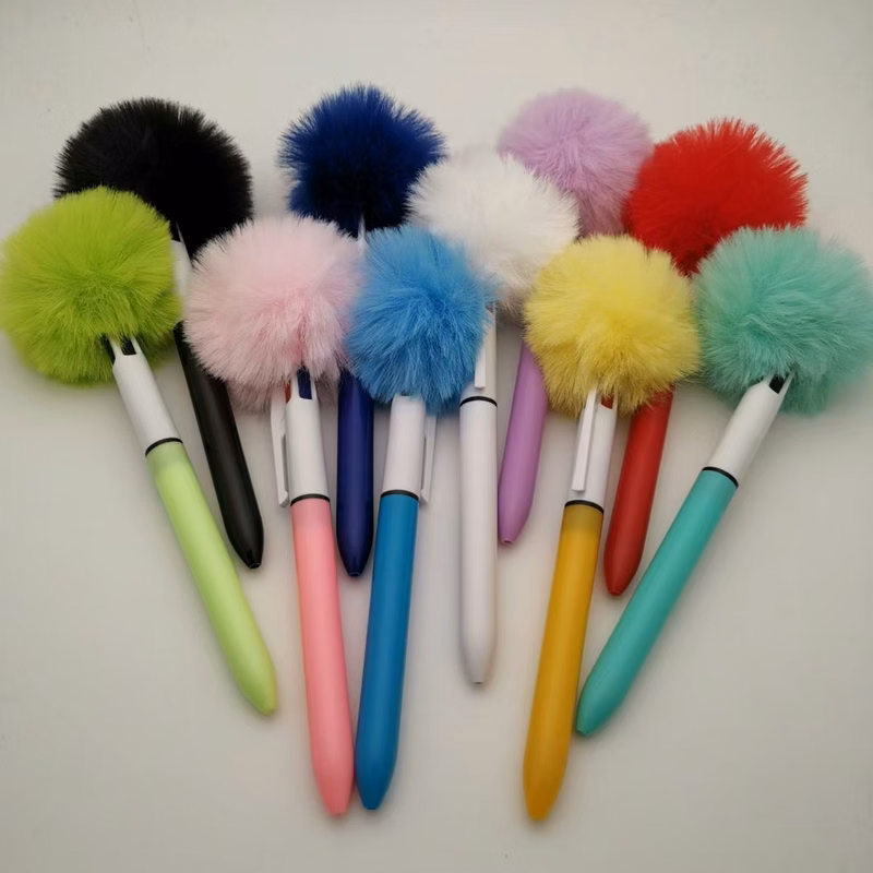 Four-color Ballpoint Pen with Pompom