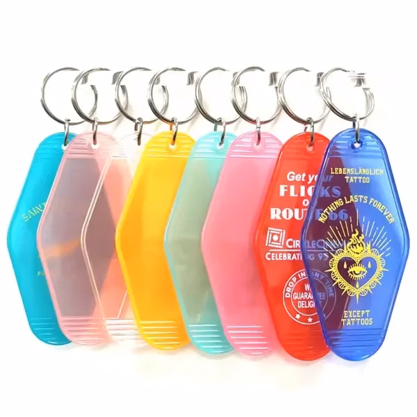 Translucent Rhombic Vintage Motel Keychain