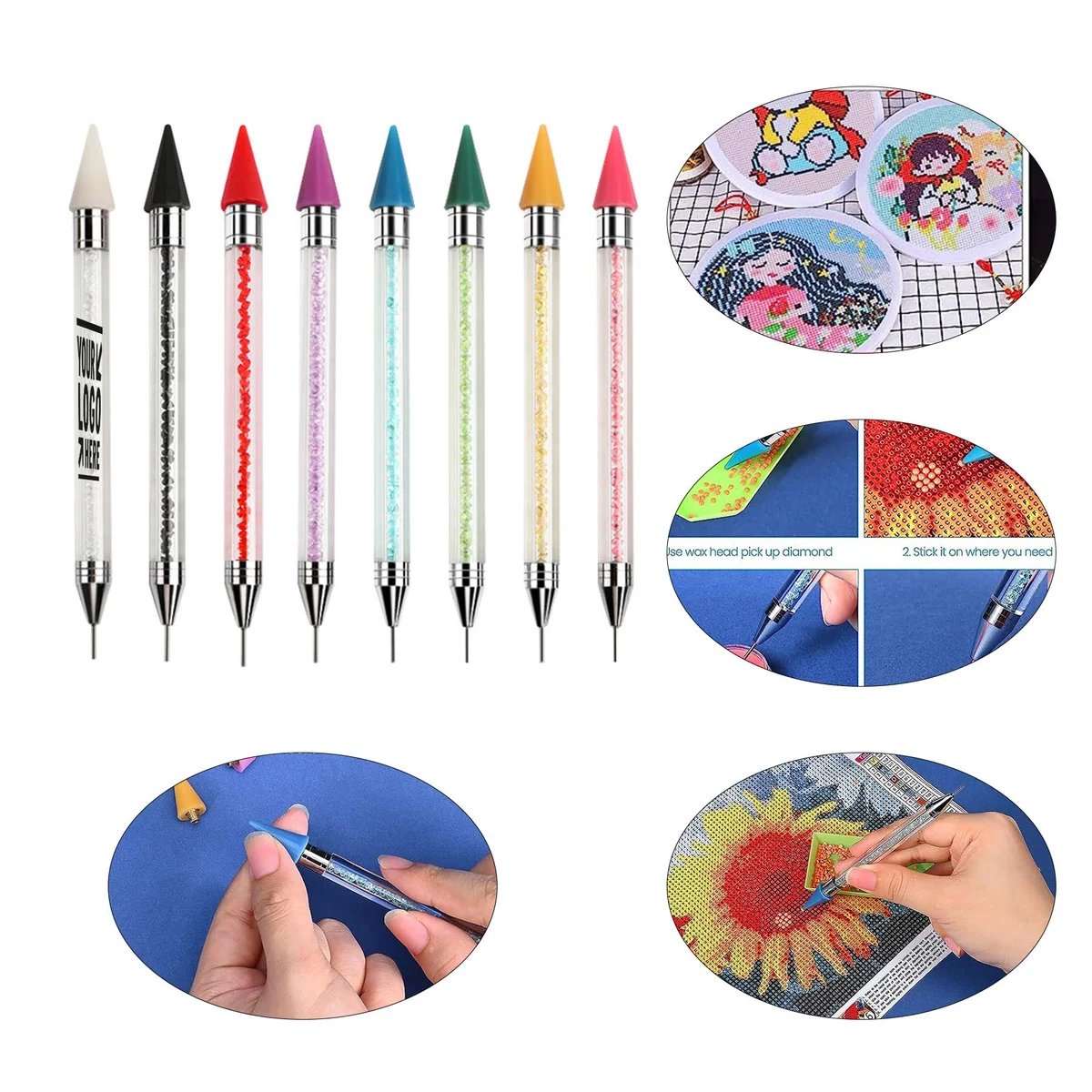 5D DIY Painting Crafts Cross-Stitch No Wax Needed Diamond Painting Tool Self-Stick Drill Pen 1