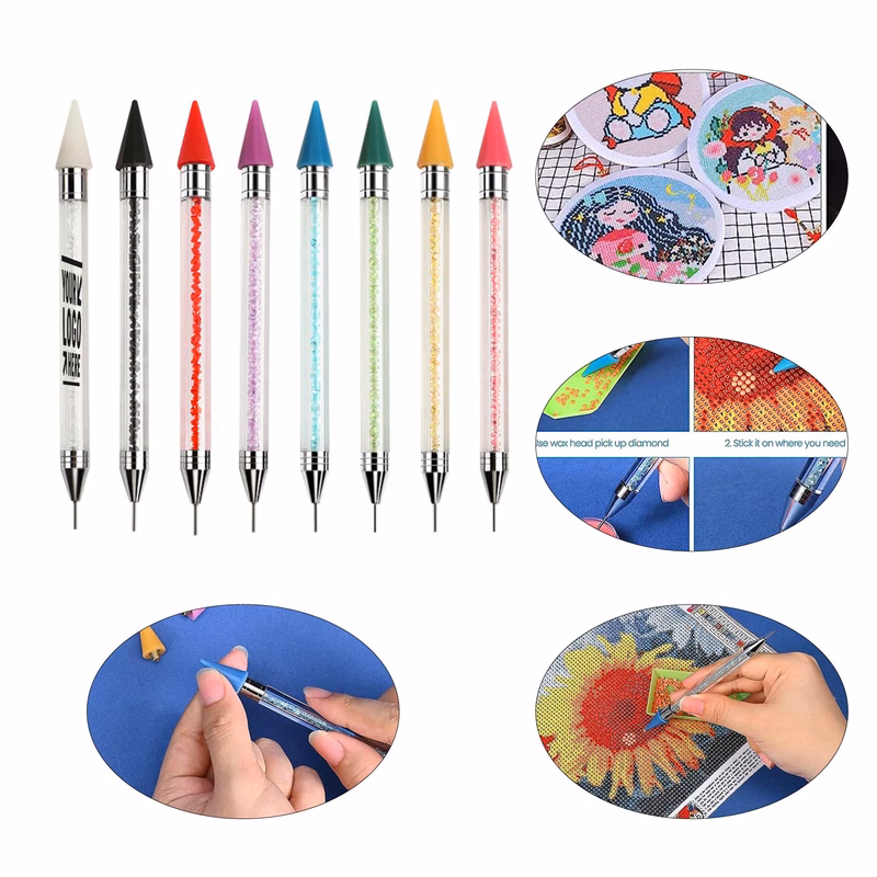 5D DIY Painting Crafts Cross-Stitch No Wax Needed Diamond Painting Tool Self-Stick Drill Pen