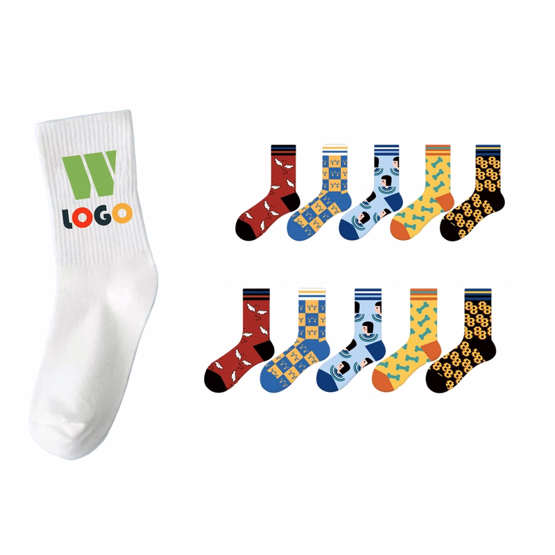 Custom Full Color Knit Crew Cotton Socks