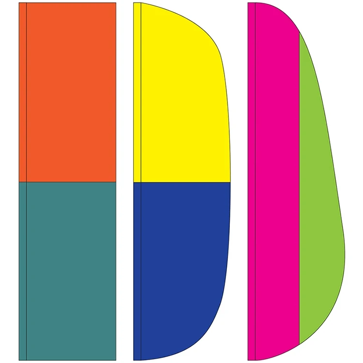 3' x 12' 2 Stripe Solid Color Feather Flags 1