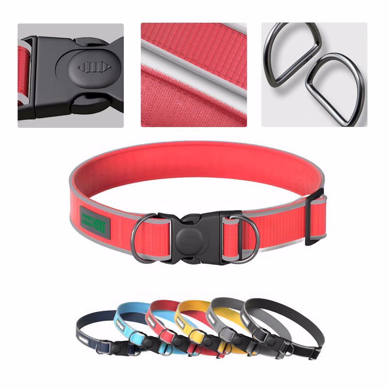 MOQ 50 Adjustable Reflective Anti-Escape Dog Collar