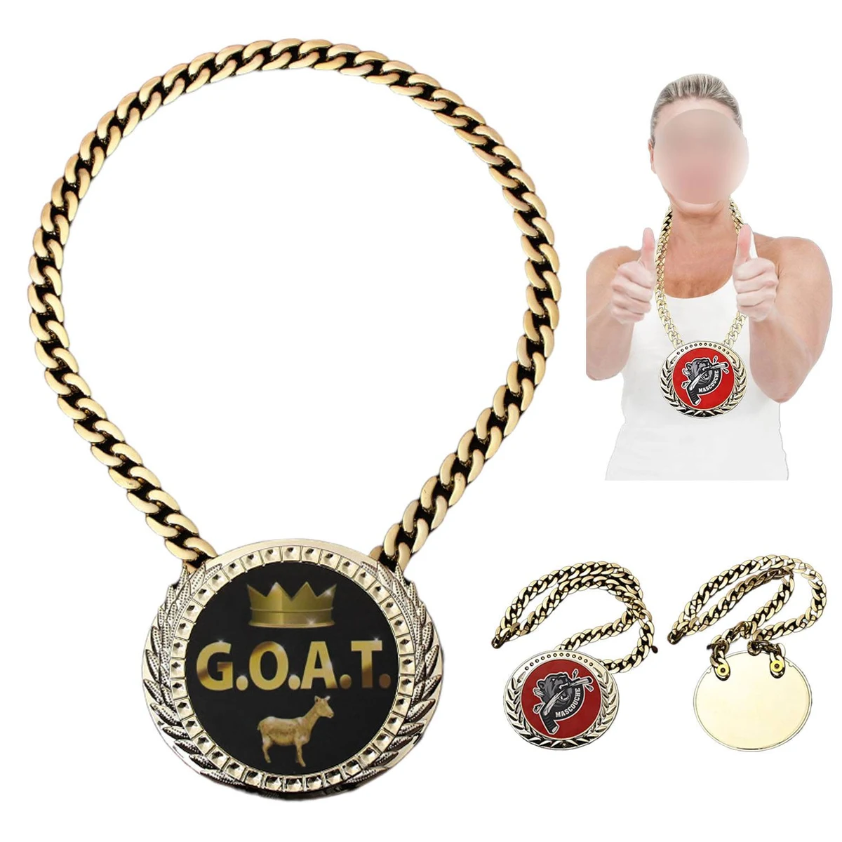 Custom Rounded Plastic Medal Necklace 1