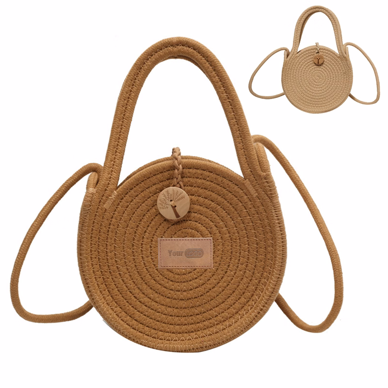 Straw Solid tote cross-body bag