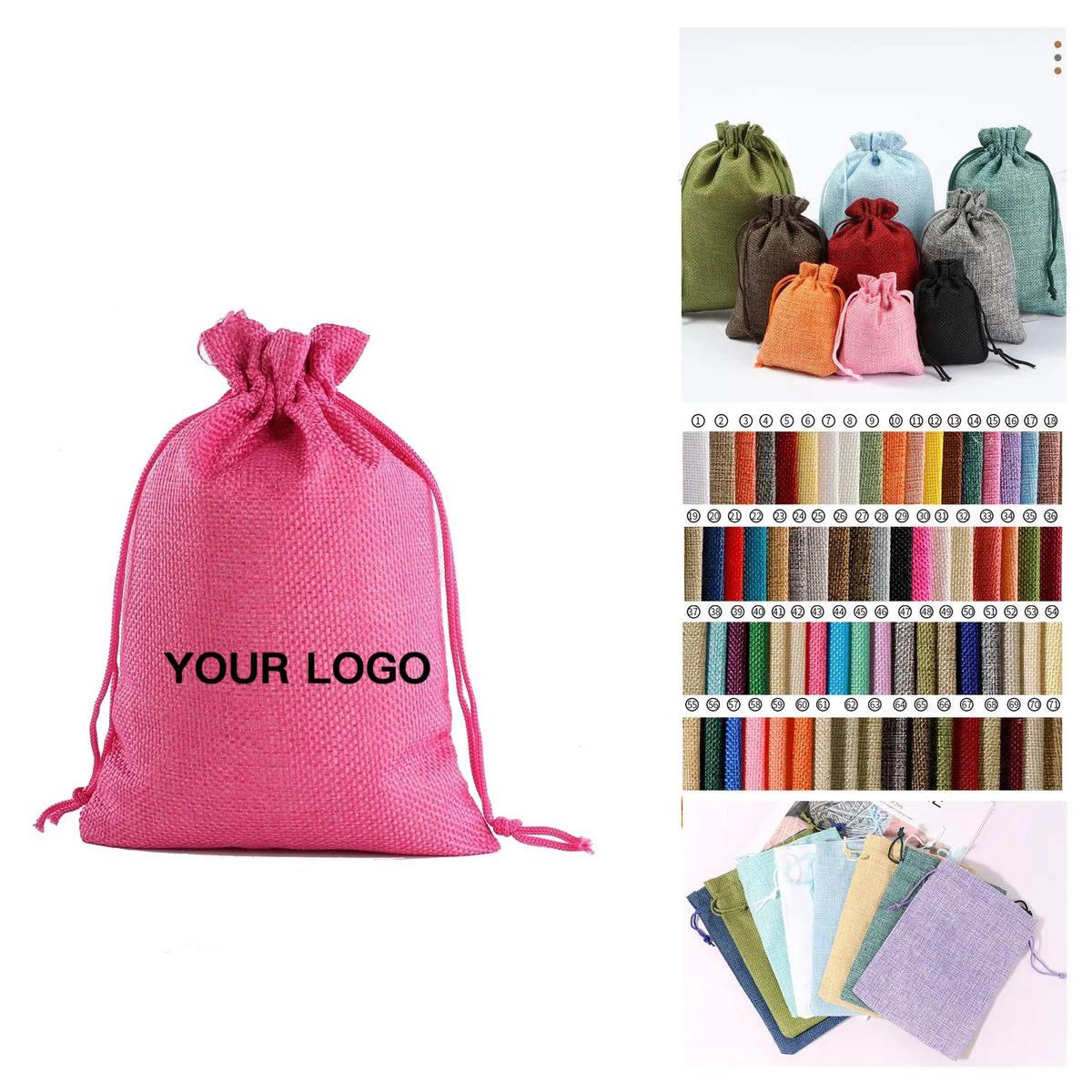 Durable Jute Drawstring Bag for Tea or Jewelry 1