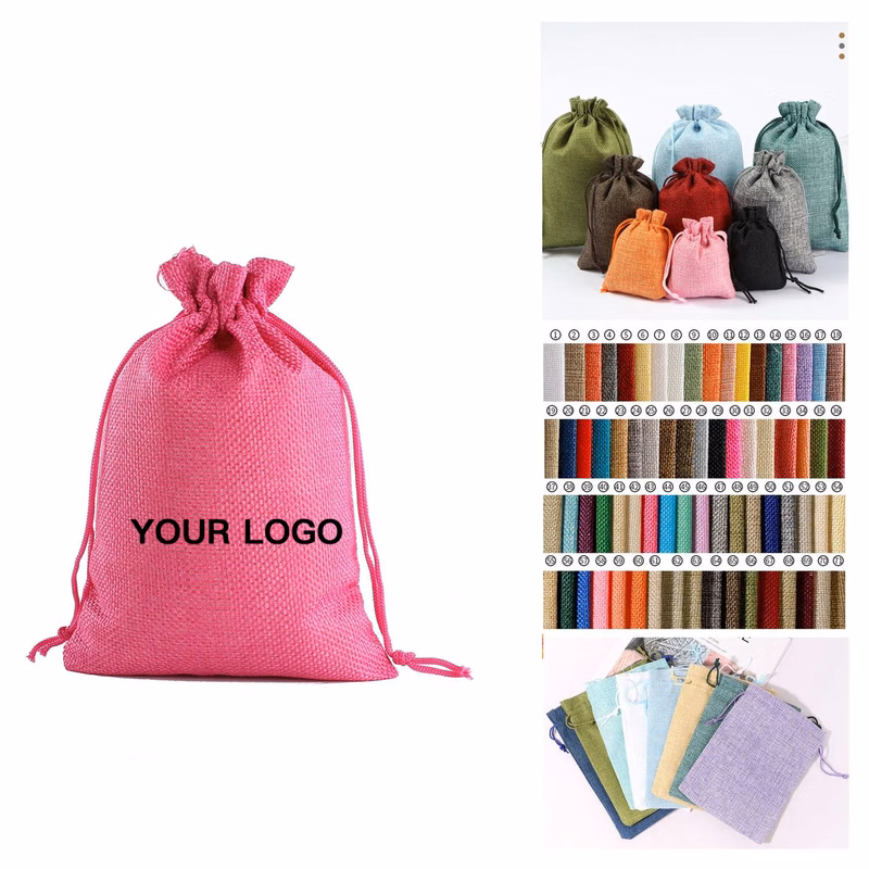 Durable Jute Drawstring Bag for Tea or Jewelry