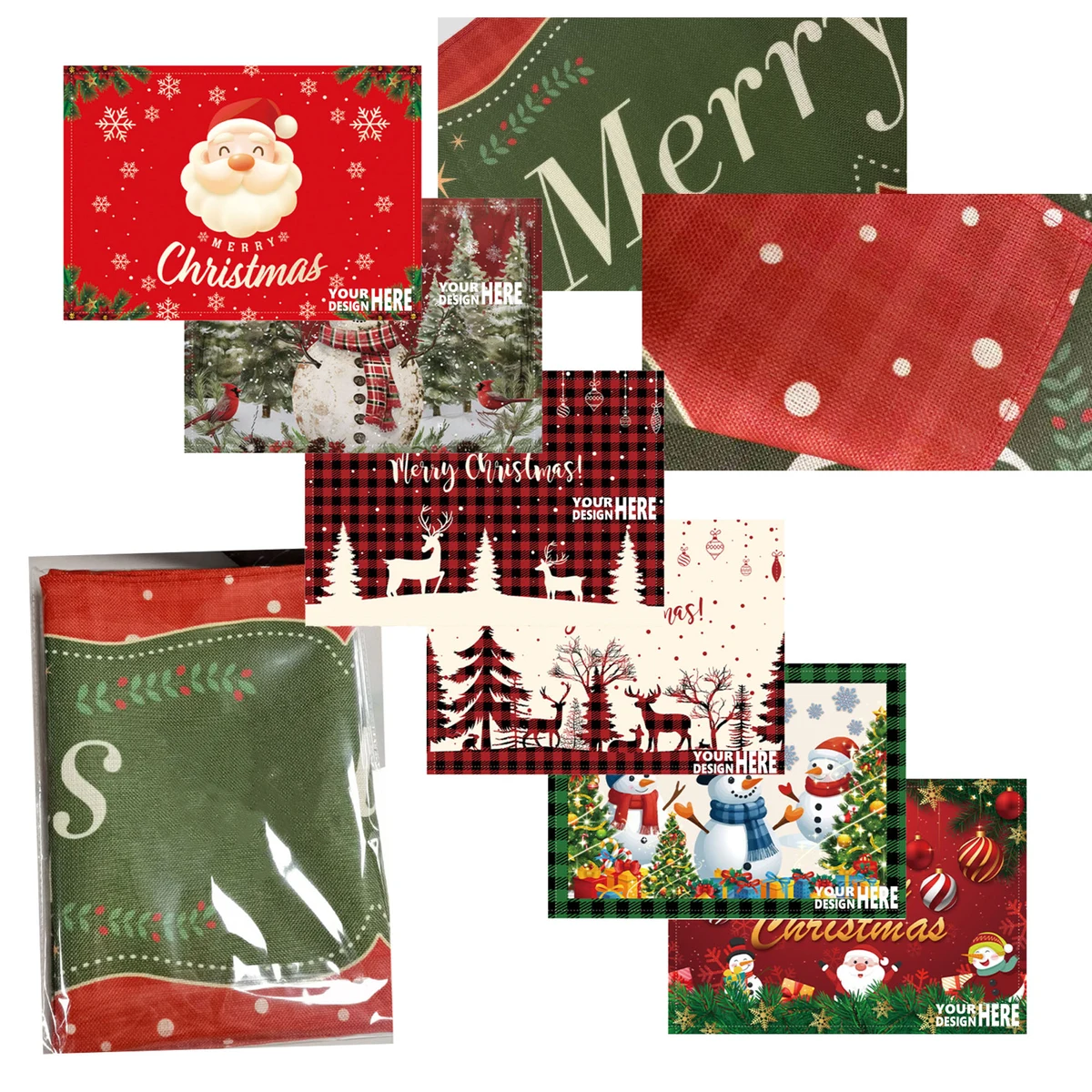 MOQ100 Christmas Holiday Decoration Placemat 1
