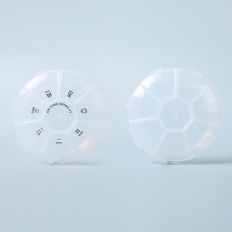 Customized mini pill organizer box weekly pill container holder dispenser