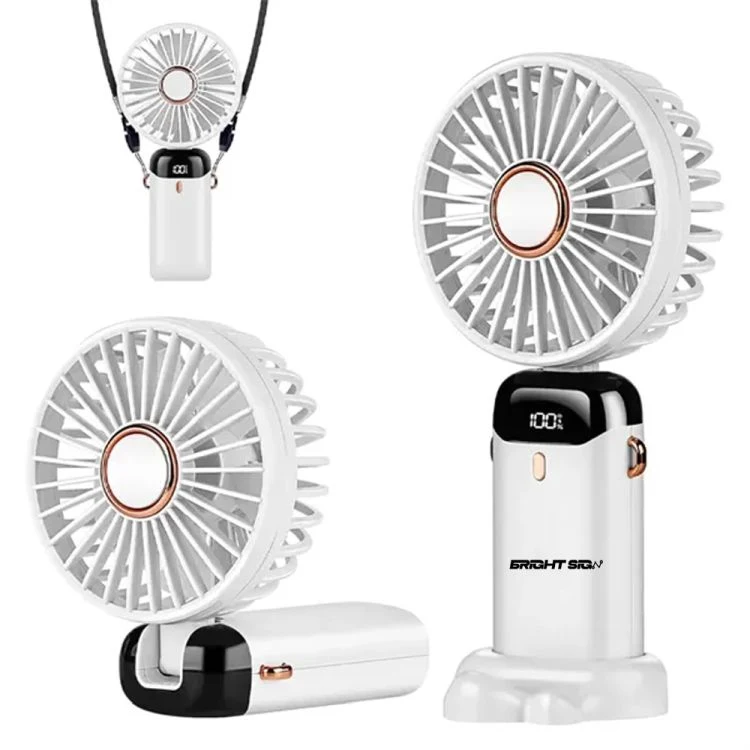 Portable Mini Fan with LED Display and Phone Stand 1