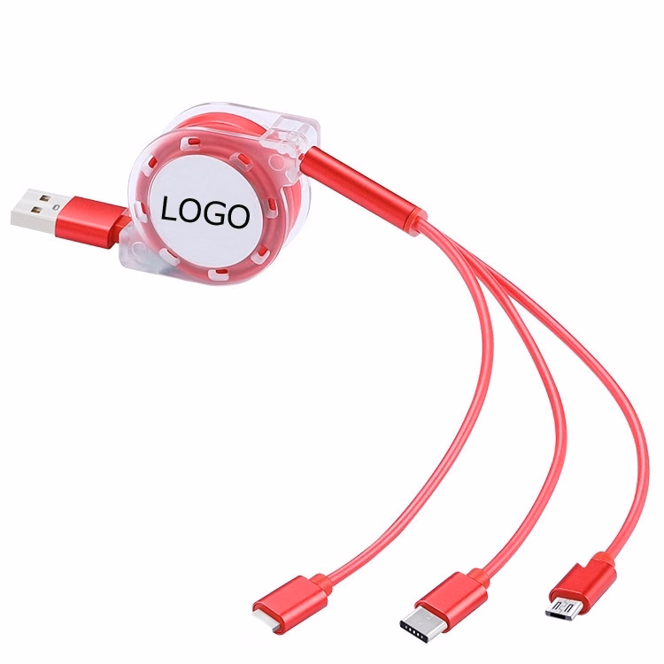 3 in 1 Multi USB Retracrable Charger Cable