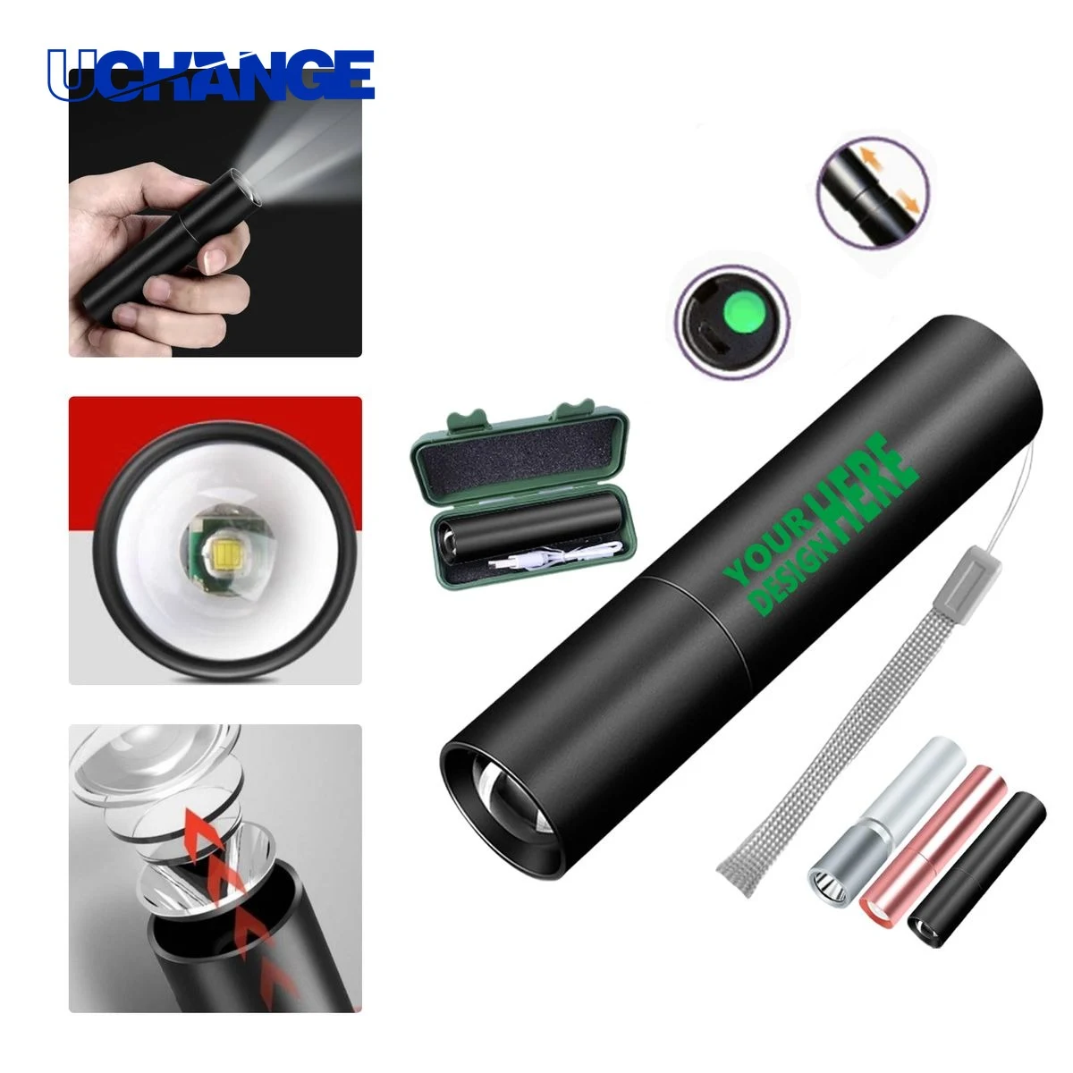 High Beam LED Rechargeable Mini Flashlight Tool 1
