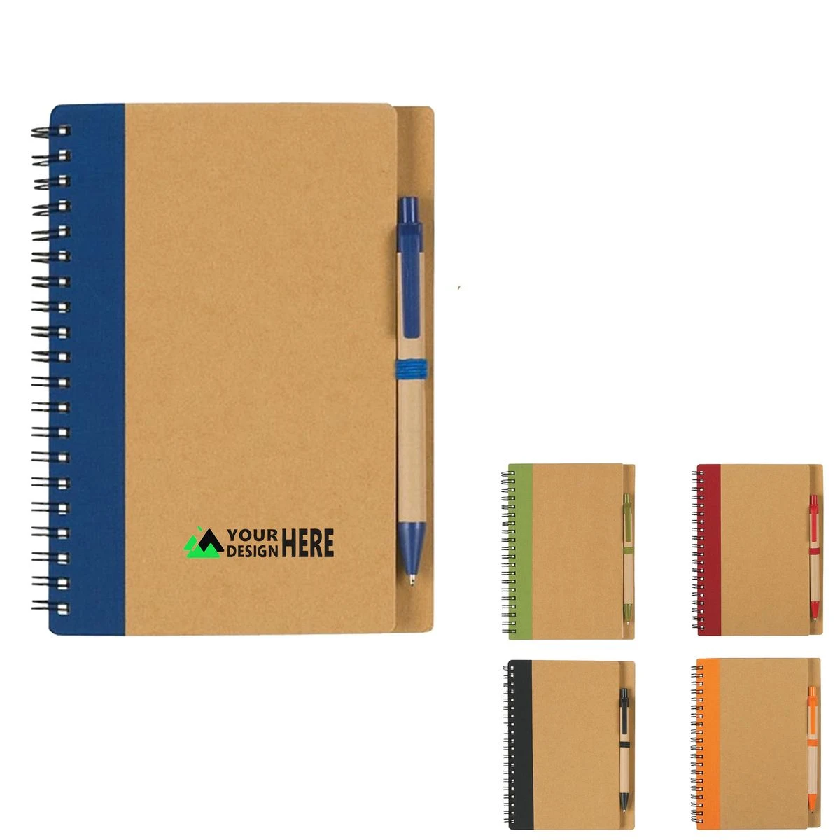Cowhide Spiral Notebook Set w/Pen 1