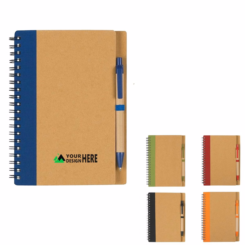 Cowhide Spiral Notebook Set w/Pen