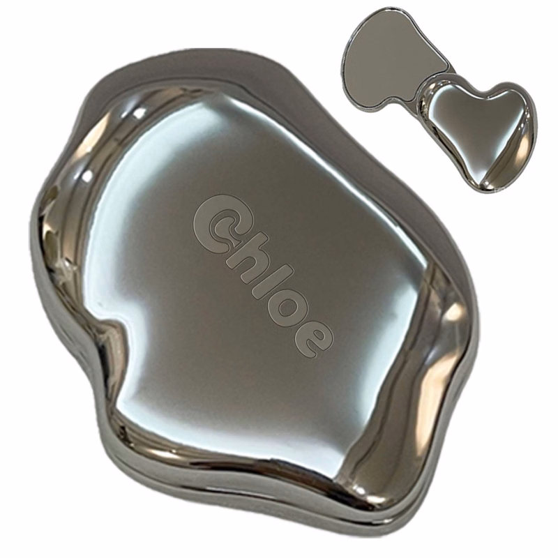 Mini Metal Foldable Makeup Mirror w/ Magnifier