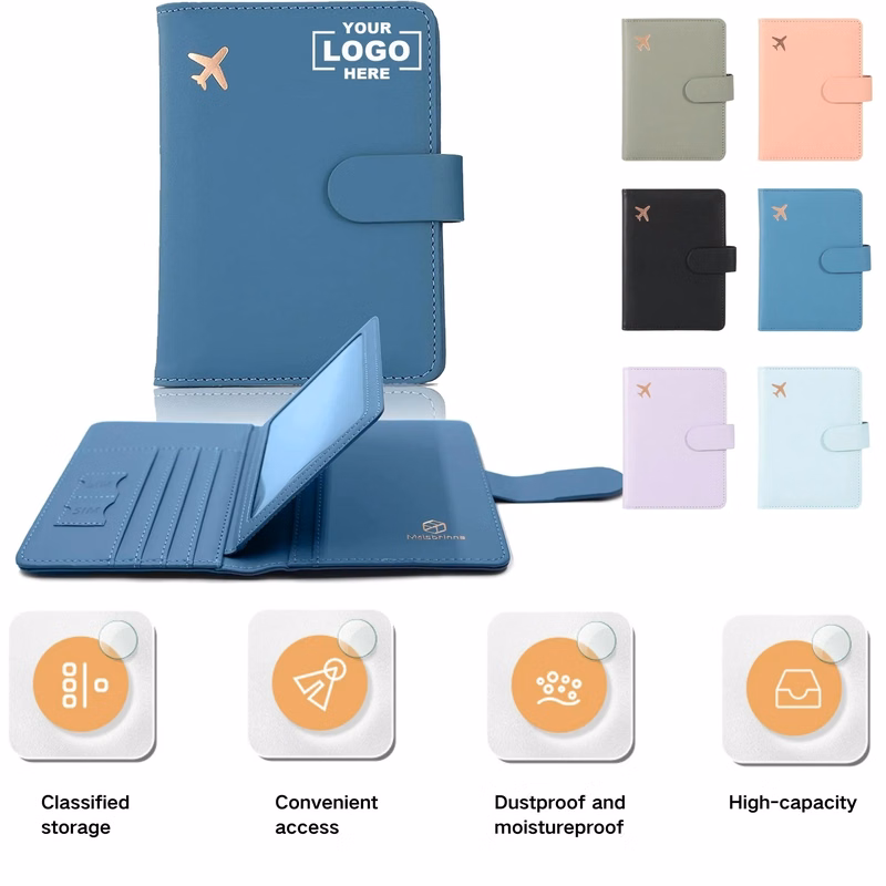 Leather Travel Multi-Functional Passport Document Case